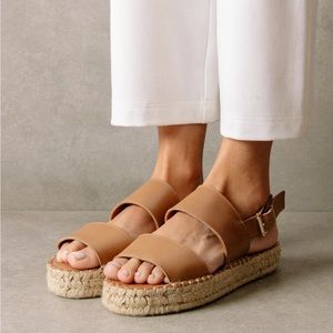Alohas double strap tan espadrilles. Size 8.5-9